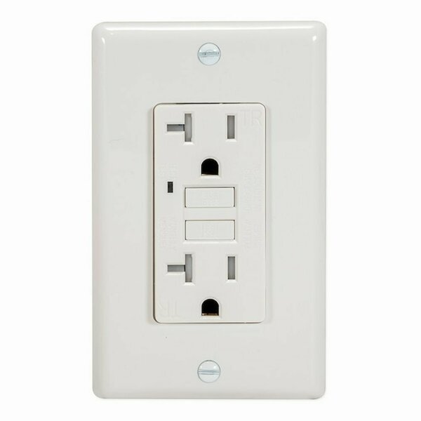 American Imaginations 20 AMP Rectangle White Electrical GFCI Receptacle Plastic AI-36827